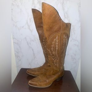 Ariat Murrieta Brown Leather Over The Knee Western Womens Boots 8